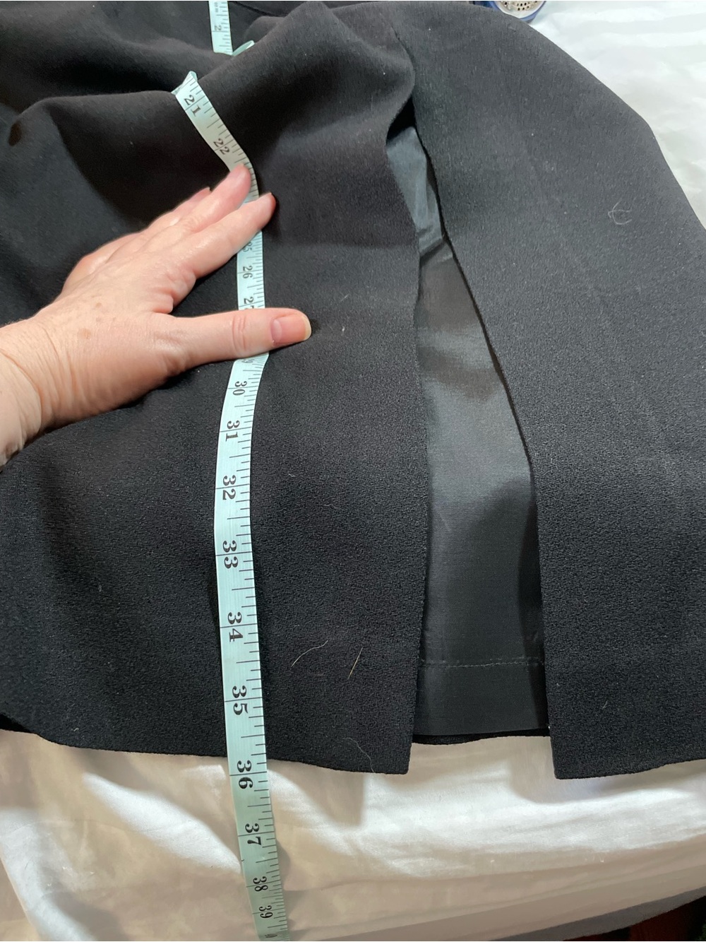 Kasper & Company ASL Vintage Wool Maxi skirt black High Waisted lined front slit - Picture 5 of 7